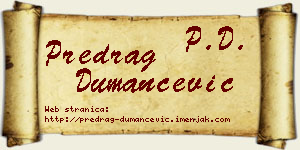 Predrag Dumančević vizit kartica